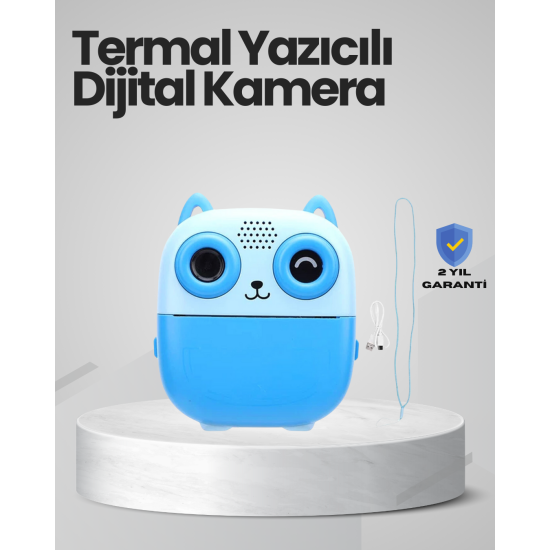 Anında Baskı Yapabilen Çocuk Fotoğraf Makinesi Hafıza Kart Destekli