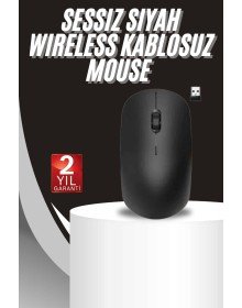 Ergonomik Tasarım Kablosuz Siyah Mouse Hassas Uzun Ömürlü