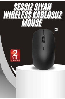 Ergonomik Tasarım Kablosuz Siyah Mouse Hassas Uzun Ömürlü
