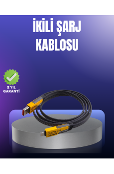 Evrensel Uyumluluklu Dayanıklı Metal Başlıklı Hızlı Şarj Kablosu