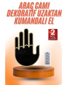 Kumandalı El Led Araba İçi 4 Farklı Mod El Orta Parmak Led