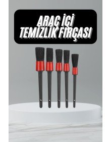 5 Adet Oto Detaylı Temizleyici Araç İçi Temizlik Fırça Seti Koltuk Döşeme Kapı Toz Alma Fırçası