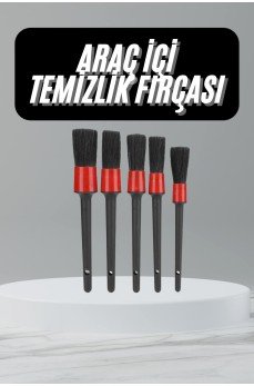 5 Adet Oto Detaylı Temizleyici Araç İçi Temizlik Fırça Seti Koltuk Döşeme Kapı Toz Alma Fırçası