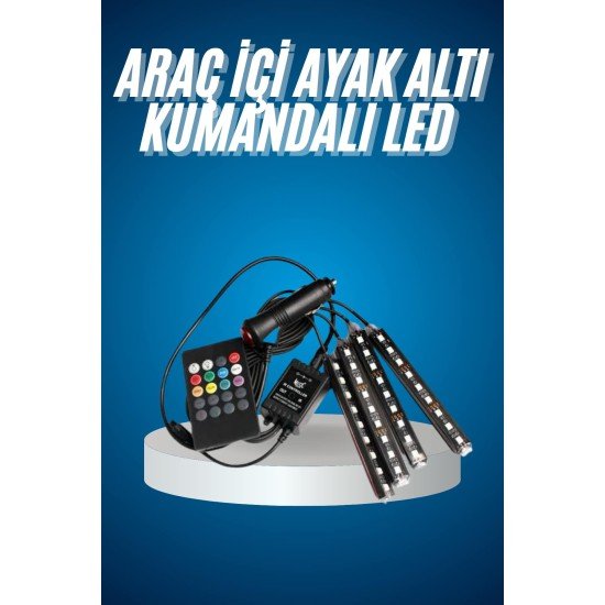 Araç Içi Aydınlatma Kumandalı 12 Led Ayak Altı Led Ambiyans Işığı Sese Duyarlı Kumandalı Araç Içi Aydınlatma Kumandalı 12 Led Ayak Altı Led Ambiyans Işığı Sese Duyarlı Kumandalı