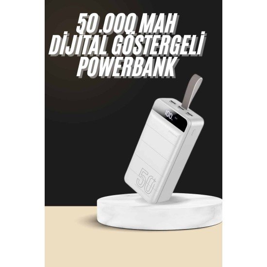 Hızlı Taşınabilir 50.000 Mah Powerbank Led Ekran Android ve İOS Uyumlu Hızlı Taşınabilir 50.000 Mah Powerbank Led Ekran Android ve İOS Uyumlu