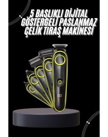 Unısex Çok Fonksiyonlu Bakım Seti Led Göstergeli Tıraş Makinesi Saç Sakal Vücut