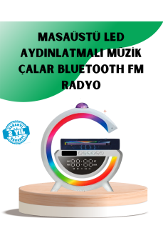 Aux TF Kart FM Destekli Dijital Saatli Kablosuz Şarjlı Hoparlör