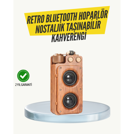 Klasik Görünümlü Bluetooth Hoparlör 360 Derece Stereo ve FM Radyo