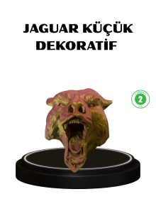 Gold Kırmızı Jaguar Duvar Dekoru Asılabilir Hediyelik 3D Heykel 20x16 cm