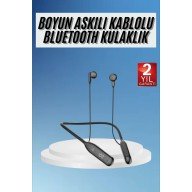 100 Saat Kablolu Boyun Askılı Dijital Göstergeli Bluetooth Kulaklığı