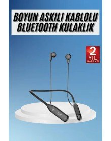 100 Saat Kablolu Boyun Askılı Dijital Göstergeli Bluetooth Kulaklığı
