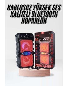 Taşınabilir Kablosuz Bluetooth Hoparlör Uzun Pil Ömrü Led Işıklı