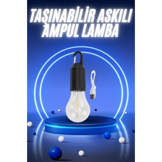 Taşınabilir Şarjlı Led Ampul Askılı Lamba Kamp Bahçe Lambası Taşınabilir Şarjlı Led Ampul Askılı Lamba Kamp Bahçe Lambası