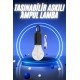 Taşınabilir Şarjlı Led Ampul Askılı Lamba Kamp Bahçe Lambası Taşınabilir Şarjlı Led Ampul Askılı Lamba Kamp Bahçe Lambası
