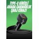 Type-C Girişli Araba Çakmaklık Şarj Cihazı 38W Oto Çakmaklık Type-C Girişli Araba Çakmaklık Şarj Cihazı 38W Oto Çakmaklık