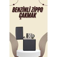 Çakmak Parlak Siyah Zippo Benzinli Çakmak Cep Boy Doldurulabilir