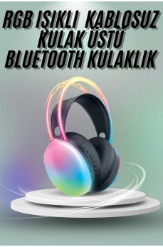 Kulak Üstü Kablosuz Bluetooth Kulaklık Unısex Renkli Işıklı Kulaklık