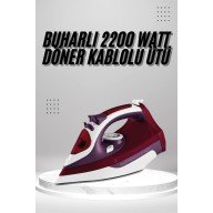 Seramik Tabanlı Kırmızı 2200 Watt Şok Buharlı Ütü Seramik Tabanlı Kırmızı 2200 Watt Şok Buharlı Ütü