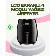 2400W Güçlü Airfryer 6L Yapışmaz Hazne Bulaşık Makinesi Uyumlu