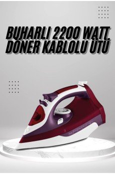 Seramik Tabanlı Kırmızı 2200 Watt Şok Buharlı Ütü