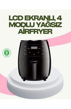 2400W Güçlü Airfryer 6L Yapışmaz Hazne Bulaşık Makinesi Uyumlu