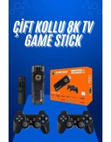 Game Stick Çift Oyun Konsolu Smart TV Game Box 8k Ultra HD 64 Gb