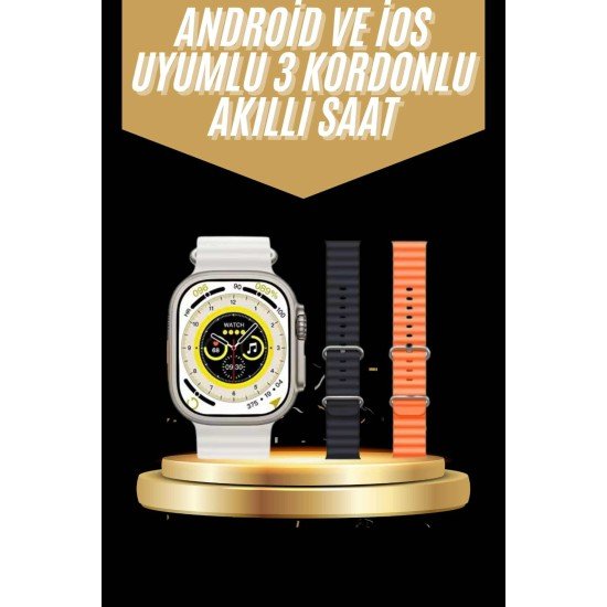 Yeni Nesil 3 Kordonlu Kol Saati 49 MM Amoled Ekran Akıllı Saat Yeni Nesil 3 Kordonlu Kol Saati 49 MM Amoled Ekran Akıllı Saat
