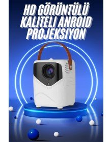 HD Ayaklı Portatif Projeksiyon Cihazı Bluetooth Wifi Akıllı Android İşlemcili