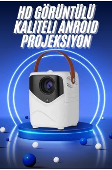 HD Ayaklı Portatif Projeksiyon Cihazı Bluetooth Wifi Akıllı Android İşlemcili