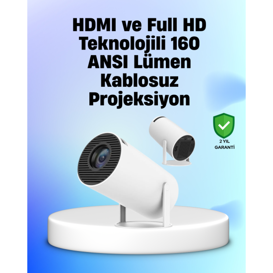 4K Uyumlu 130 İnç Full HD Projeksiyon Cihazı ve Kablosuz Aktarım Özelliği 4K Uyumlu 130 İnç Full HD Projeksiyon Cihazı ve Kablosuz Aktarım Özelliği
