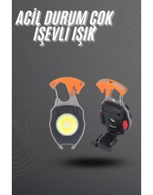 El Feneri LED Anahtarlık Çok Fonksiyonlu Mini Çakmak Özellikli