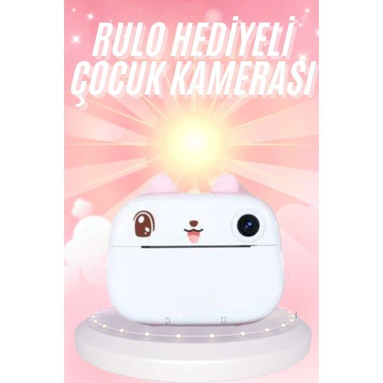 Çocuklara Özel Şirin Tasarımlı Mini Fotoğraf Yazıcısı 3 Adet Rulo Hediyeli