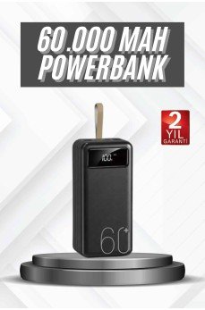 Hızlı Şarj 4 Çıkışlı Powerbank 60.000 Mah Taşınabilir Dijital Göstergeli