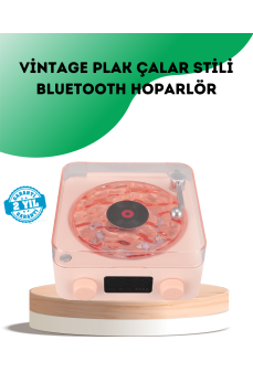 Retro Bluetooth Hoparlör – Kristal Ses, Gece Lambası, Saatli Tasarım