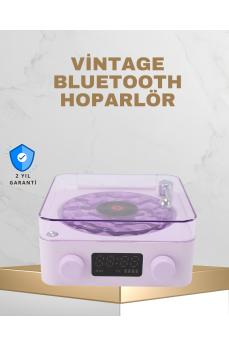 Retro Pikap Tasarımlı Bluetooth Hoparlör – Projektörlü Şarjlı Lamba