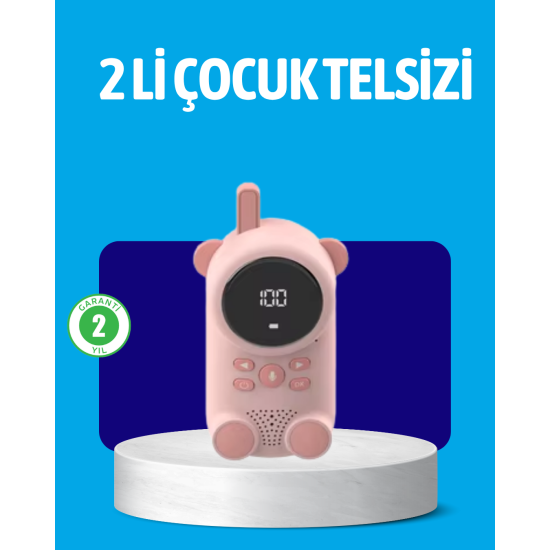 USB Şarjlı Çocuk Telsizi – Renkli Ekran, VOX Modu, Kompakt Tasarım