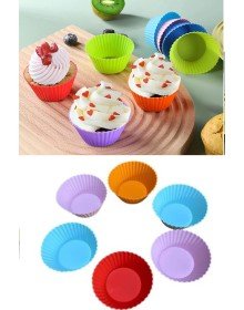 6 Adet Yıkanabilir Mini Tırtıklı Muffin Kalıbı- Ribanalı Kek-Cupcake- Renkli Hamur Işi Kabı