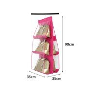 6 Gözlü Pratik Dolap İçi Çanta Askılığı/Organizer (Pembe) 6 Gözlü Pratik Dolap İçi Çanta Askılığı/Organizer (Pembe)