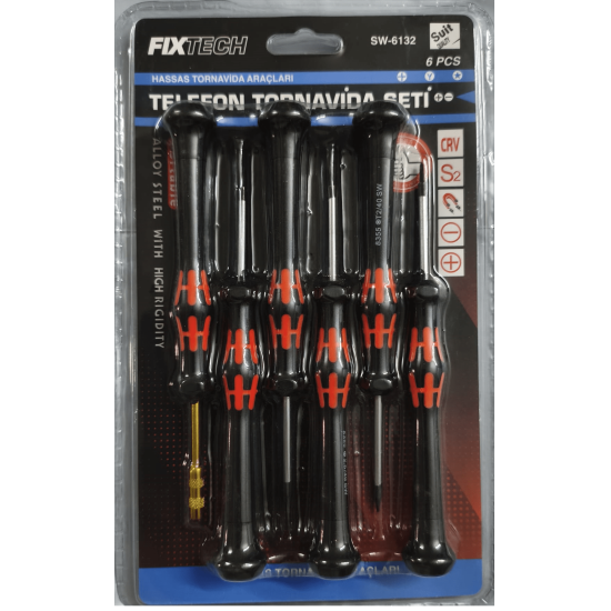 6 Parça Saatçi ve Telefoncu Onarım Tornavida Seti Hassas Tornavida Seti