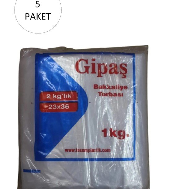 Bakkaliye Naylon Torba 2'kg lık 23x36 cm 5 Paket (Takriben 1.300 Adet)