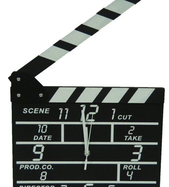 Clapperboard Clock  Analog Klaket duvar Saati