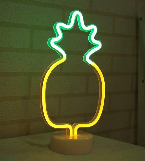 Ananas Model Neon Led Işıklı Masa Lambası Dekoratif Aydınlatma Gece Lambası