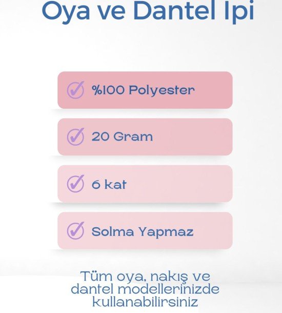 3 Adet Altınbaşak Oya ve Dantel İpi 20 gr -    - No: 044