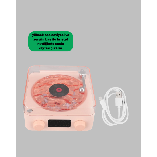 Vintage Tarz Bluetooth Hoparlör – Gece Işığı ve Zaman Göstergeli Vintage Tarz Bluetooth Hoparlör – Gece Işığı ve Zaman Göstergeli