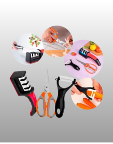 3 Parçalı Çok Fonksiyonlu Mutfak Makas Seti – Paslanmaz Çelik, Ergonomik Tasarım