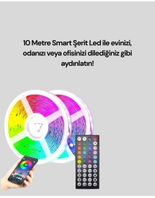 10 Metre Telefon Kontrollü Smart Şerit Led USB RGB Kumandalı