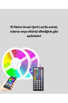 10 Metre Telefon Kontrollü Smart Şerit Led USB RGB Kumandalı