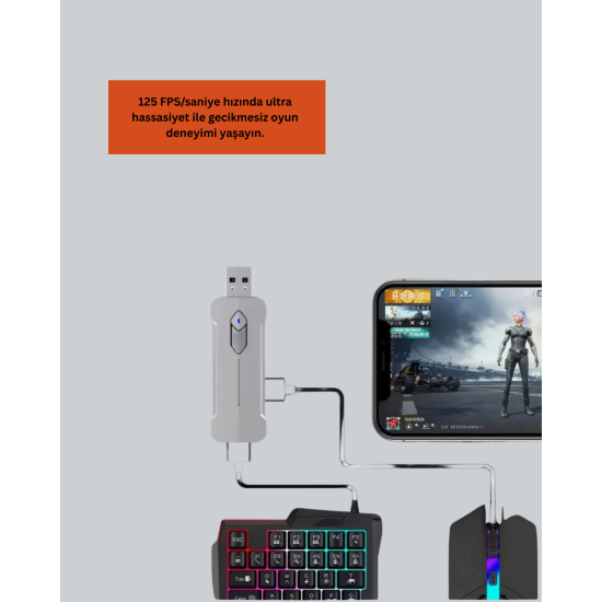 Bluetooth 5.3 Mobil Oyun Klavye Mouse Seti | FPS ve Battle Royale İçin Bluetooth 5.3 Mobil Oyun Klavye Mouse Seti | FPS ve Battle Royale İçin