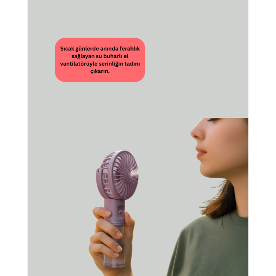 Sessiz Çalışan Şarjlı Su Buharlı Portatif Vantilatör