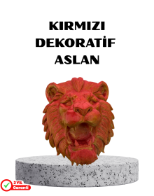 Özel Tasarım 3D Aslan Figürü Duvar Süsü Dekoratif Heykel 20x21 cm
